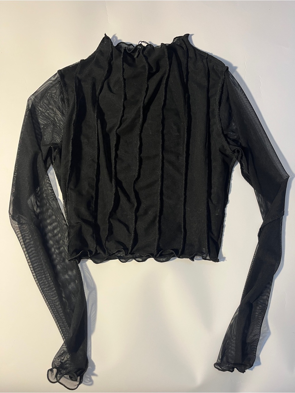 Seam Detail Mesh Funnel Crop Top, nasty gal